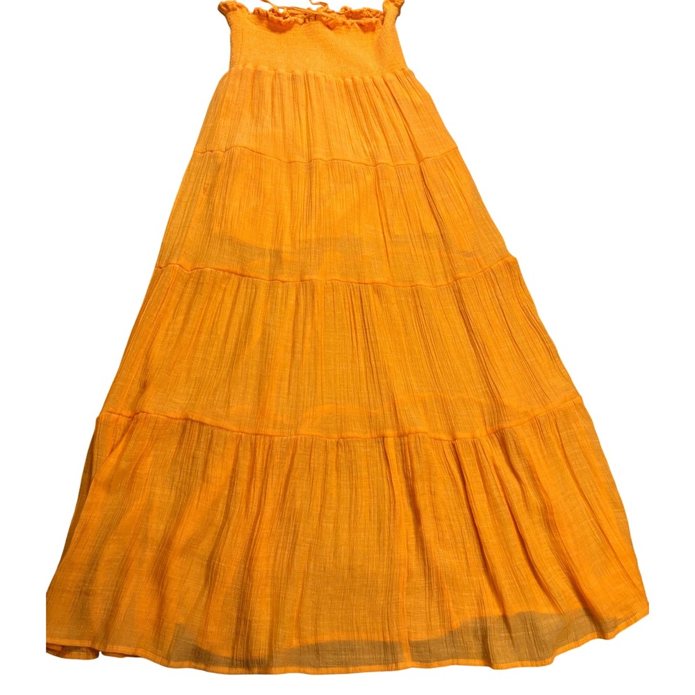 Mi Ami Maxi Dress/Skirt Womens Orange Excellent Tiered Smocked Gauze Boho Medium
